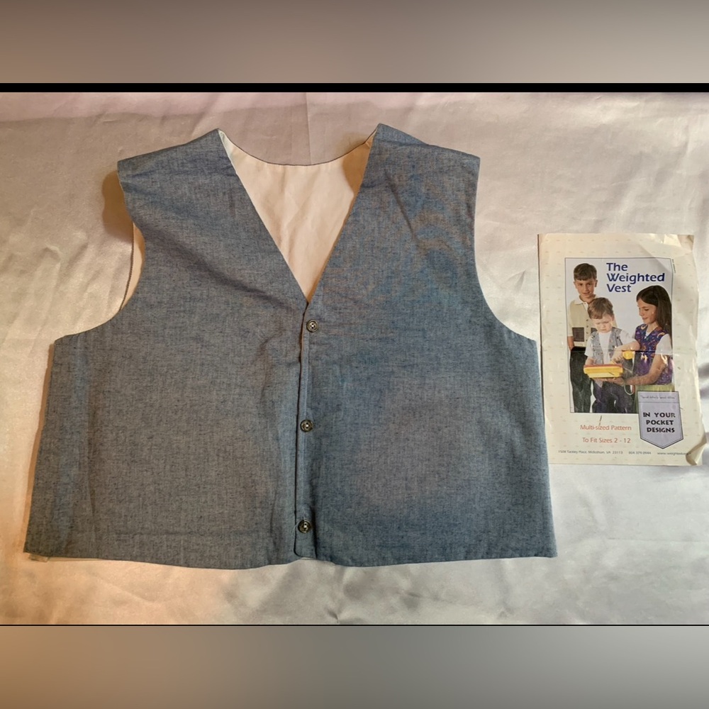 Weighted Boys Vest Denim Size: Large- Great For Sensory Integration (SI). New!